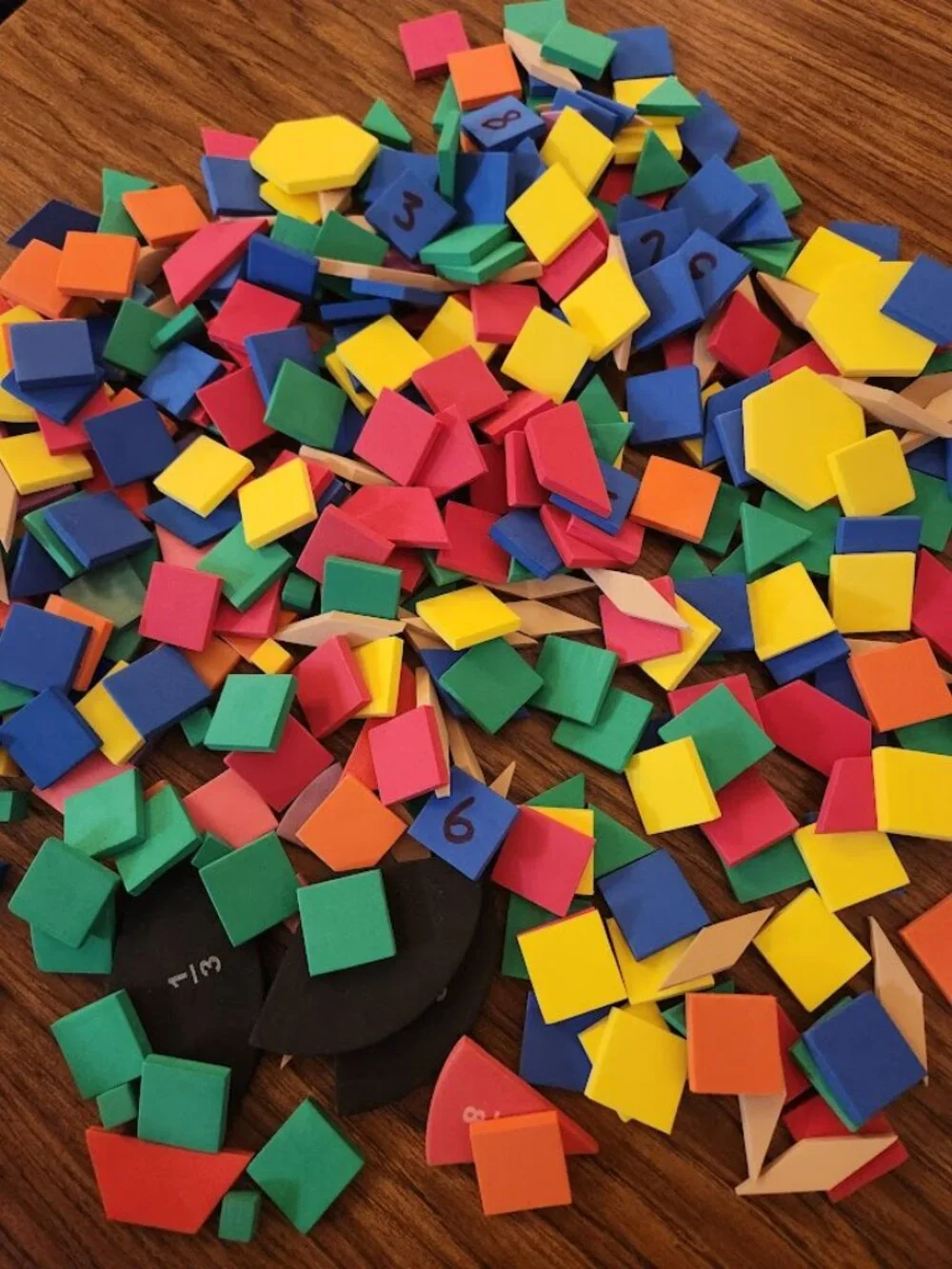 Large Bundle Foam Shapes Pattern Blocks Tiles Educational Math Manipulatives Toy